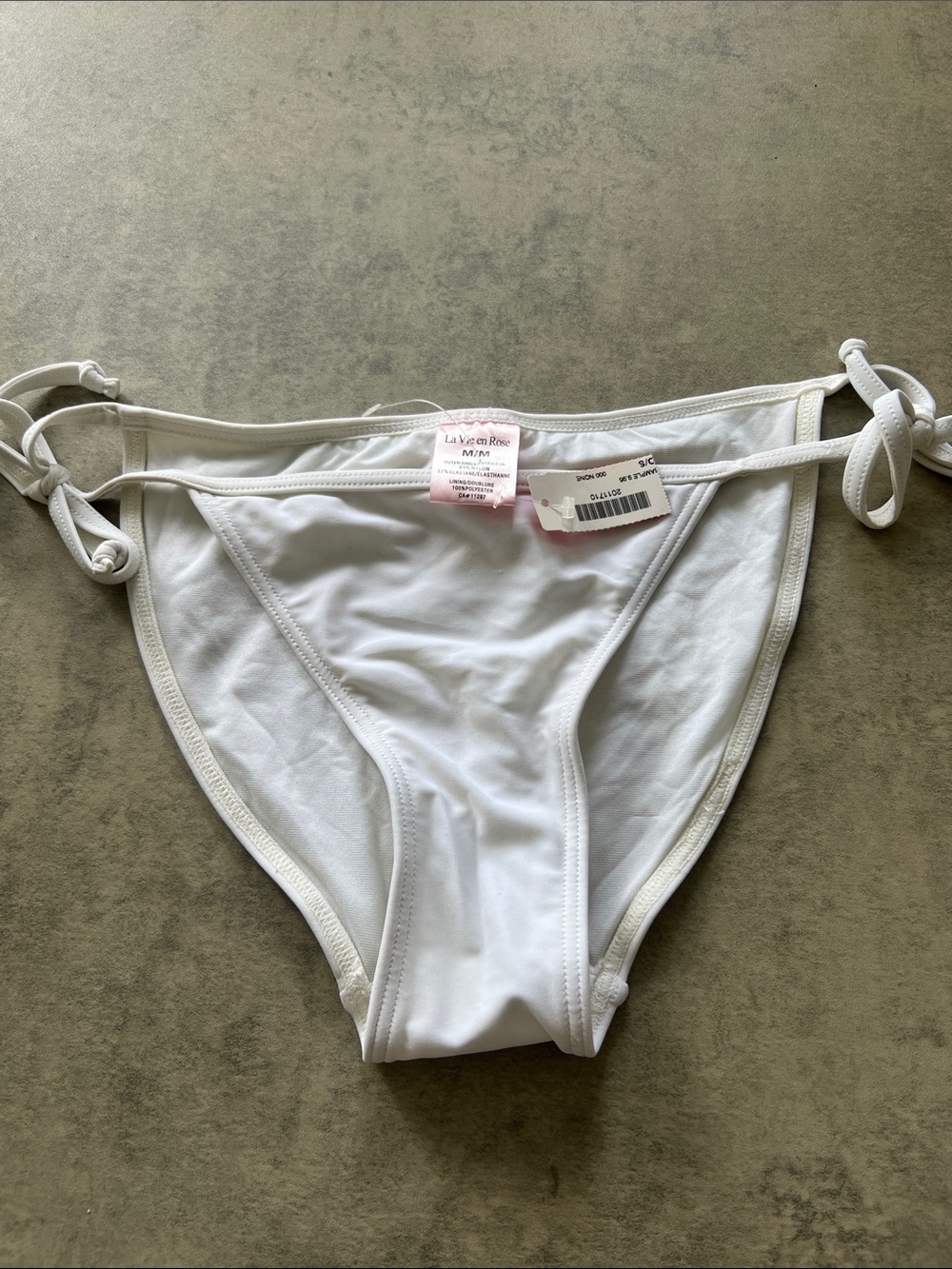 La Vie En Rose White Tie-Side Swim Bottoms